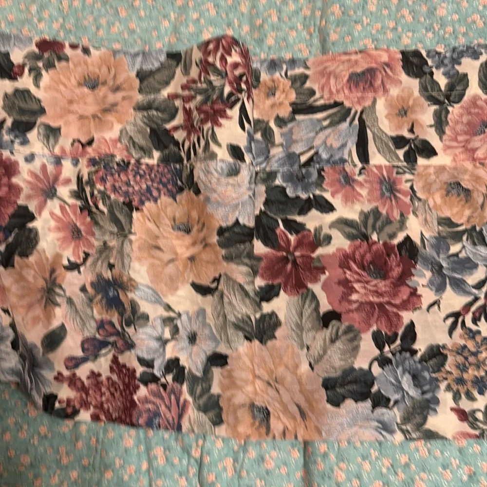 Curtain Floral Valance with Pink & Blue Spring Colors